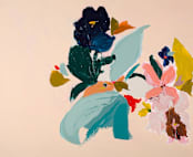 "Spring Botanical Series #3" - Wall Mural in White by Caryn Owen - Full Size