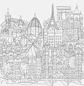 "Study Abroad" - Wall Mural in White by Krissy Bengtson - Full Size