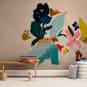 "Spring Botanical Series #3" - Wall Mural in White by Caryn Owen - In a Room