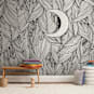 "Peek A Boo" - Wall Mural in White by Helen H Wu - In a Room