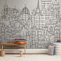 "Study Abroad" - Wall Mural in White by Krissy Bengtson - In a Room