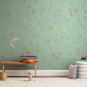 "Good Night Moon and Stars" - Wall Mural in Mint by Patrice Horvath - In a Room