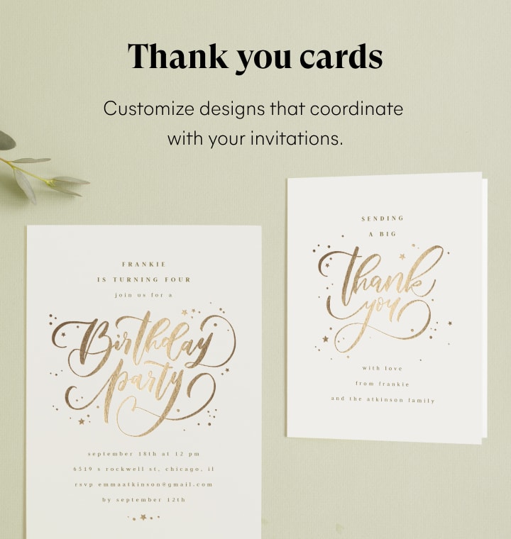 Matching Thank You Cards