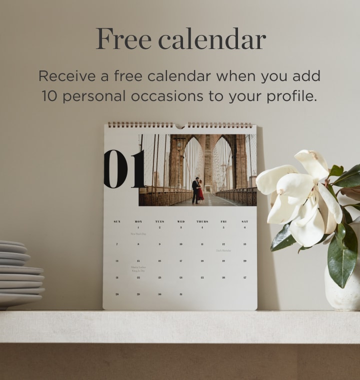 FREE Calendar when you upload 10 occasions