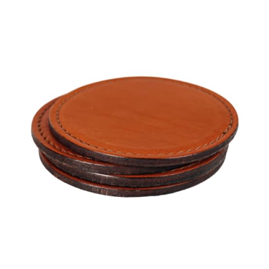The Leather Coasters in Camel by Millstream Home