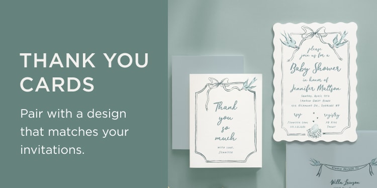 Matching Baby Shower Thank You Cards