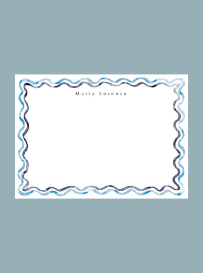 Watercolor Wavy Border Stationery by Cass Loh