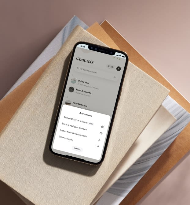 Gather addresses: create an address card