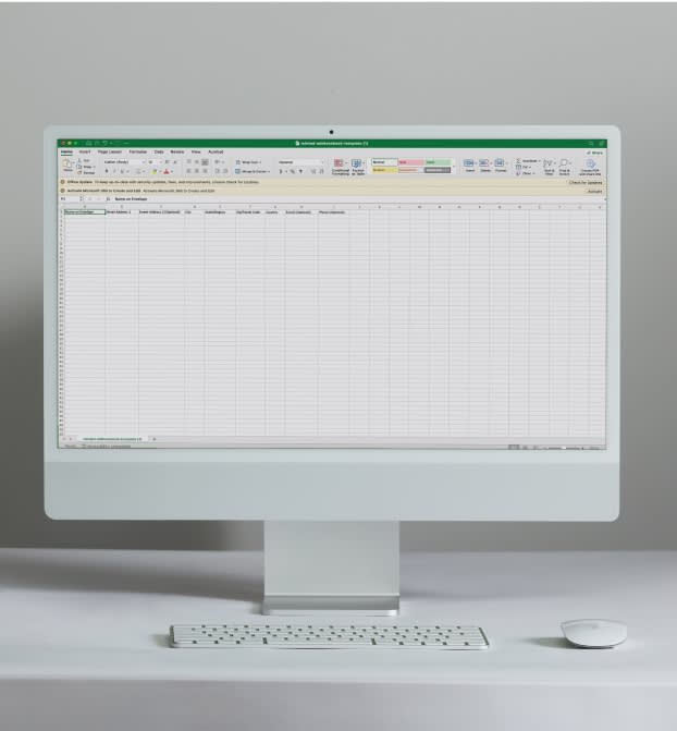 Gather addresses: upload a spreadsheet