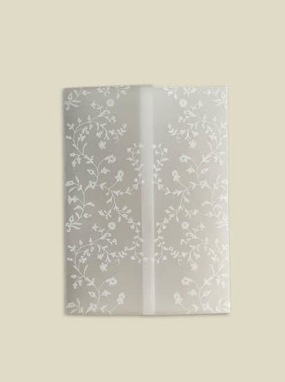 White Ink Floral Vellum Wrap by Ivory Invitations