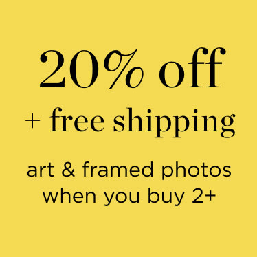 20% off + free shipping art and framed photos when you buy 2+