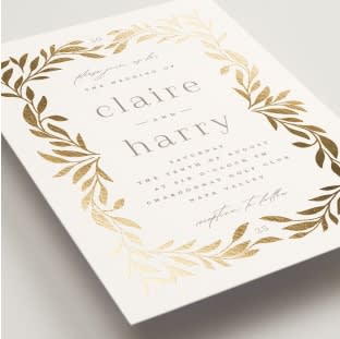 Foil-pressed invitations