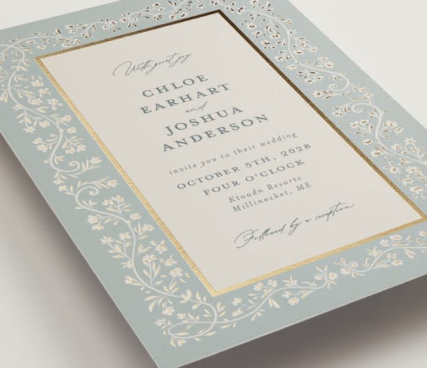 Foil-pressed invitations
