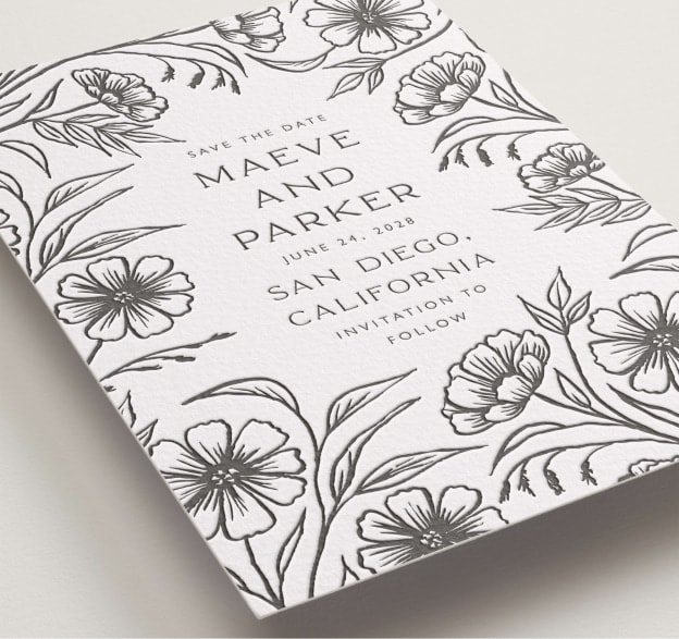 Shop letterpress save the dates