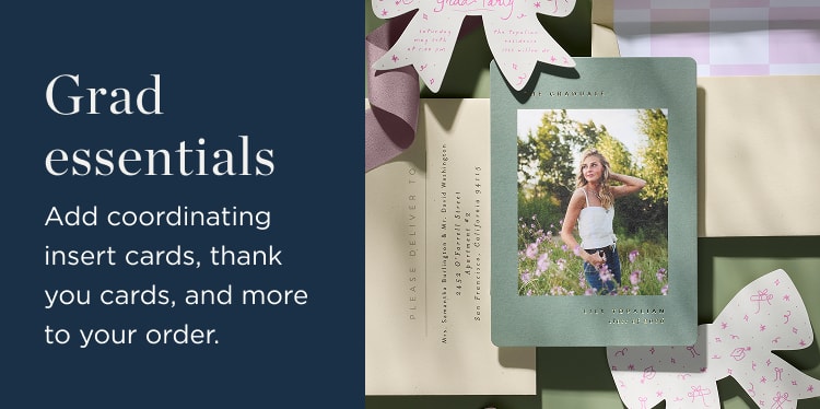 Matching Graduation Thank You Cards & Insert Cards