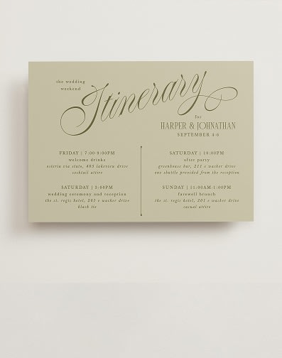 Weekend Itinerary Cards