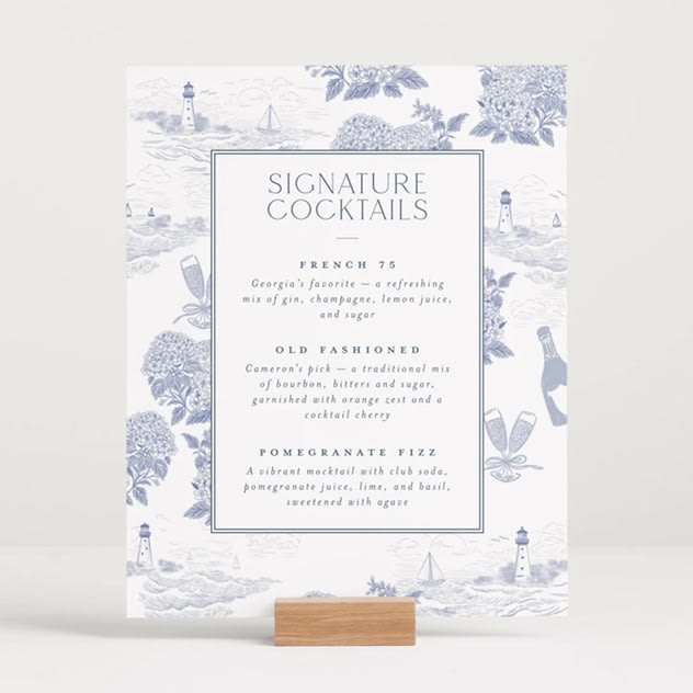 Cocktail & Menu Signs