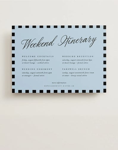 Weekend Itinerary Cards