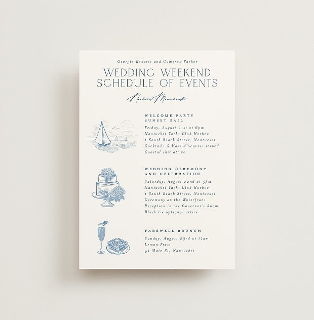 Weekend itinerary cards