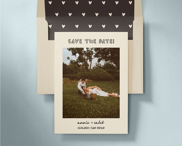 Sample your design: personalize a save the date