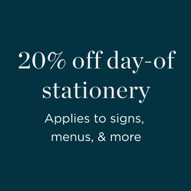 20% off day of stationery & decor. Shop Now.