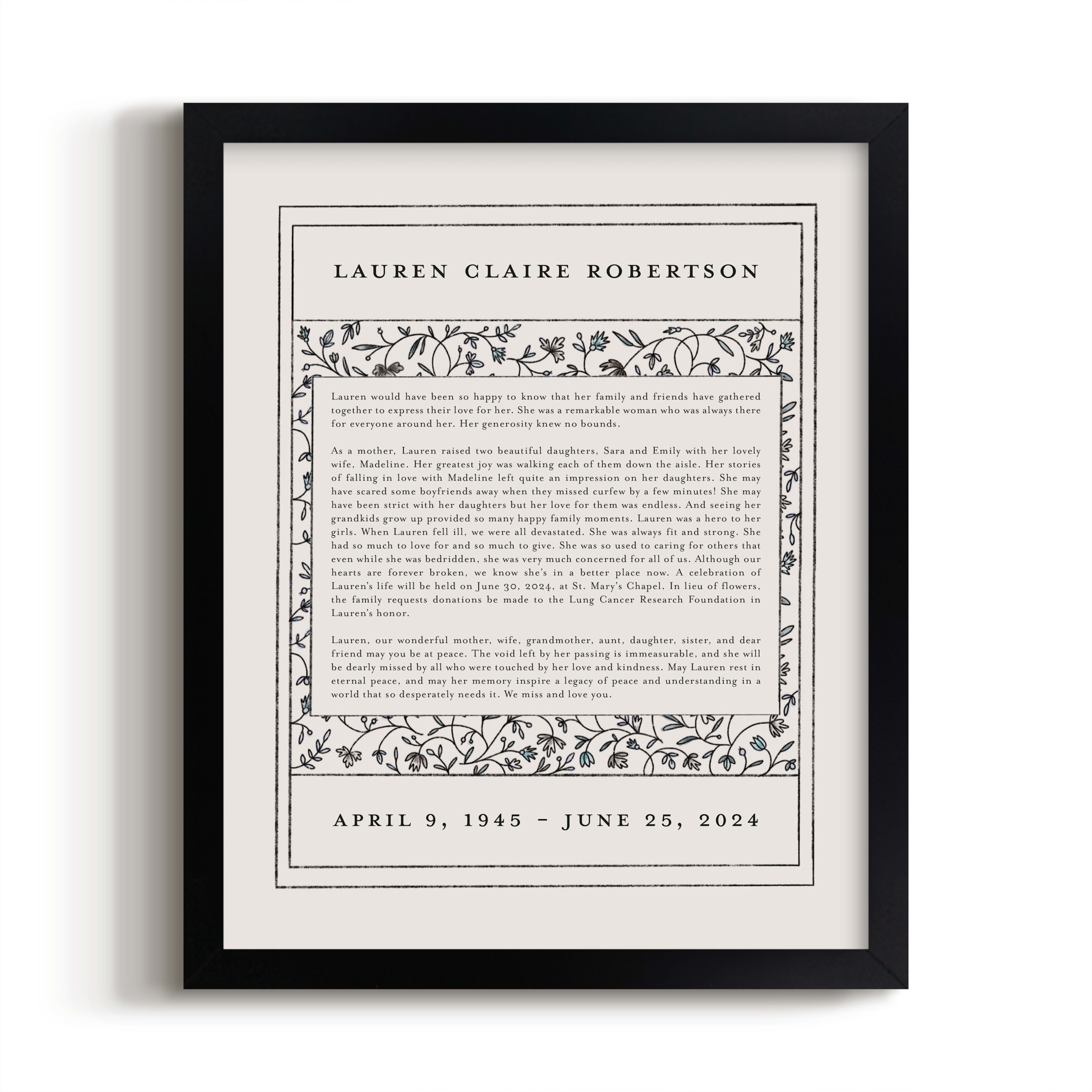 Hansen Non-photo Obituary Print by Stephanie Hawkes