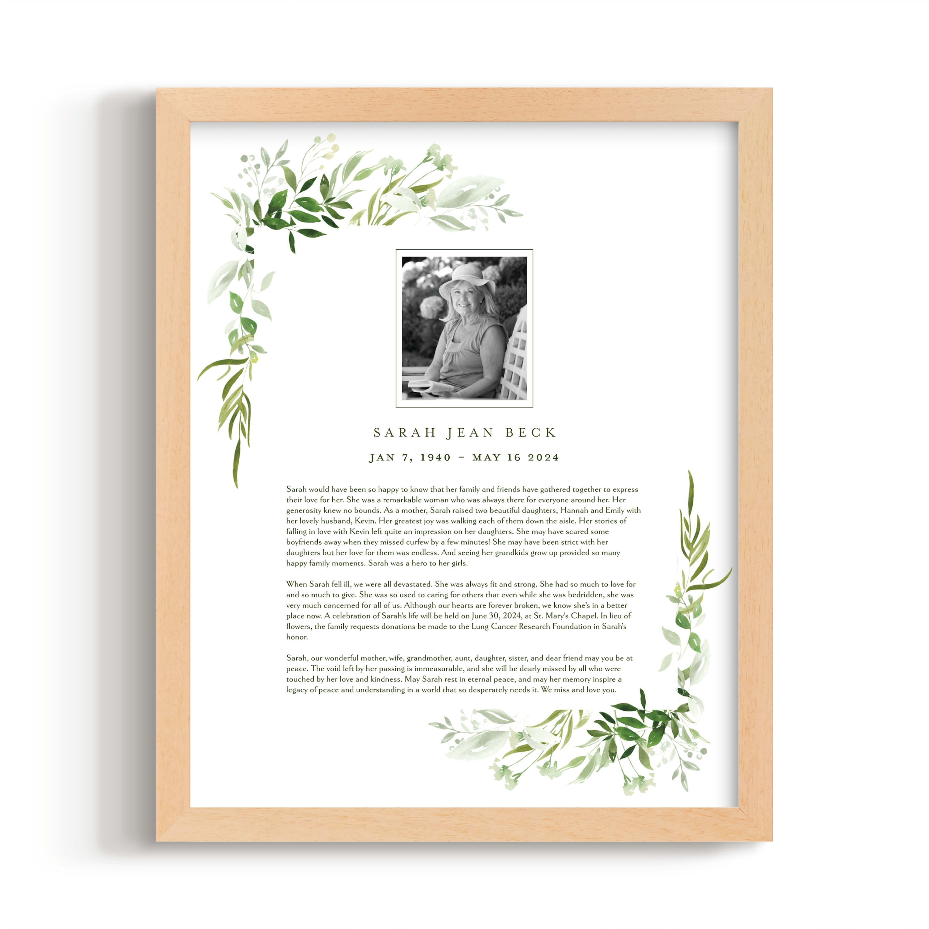 Verdure Obituary Print by Leah Bisch