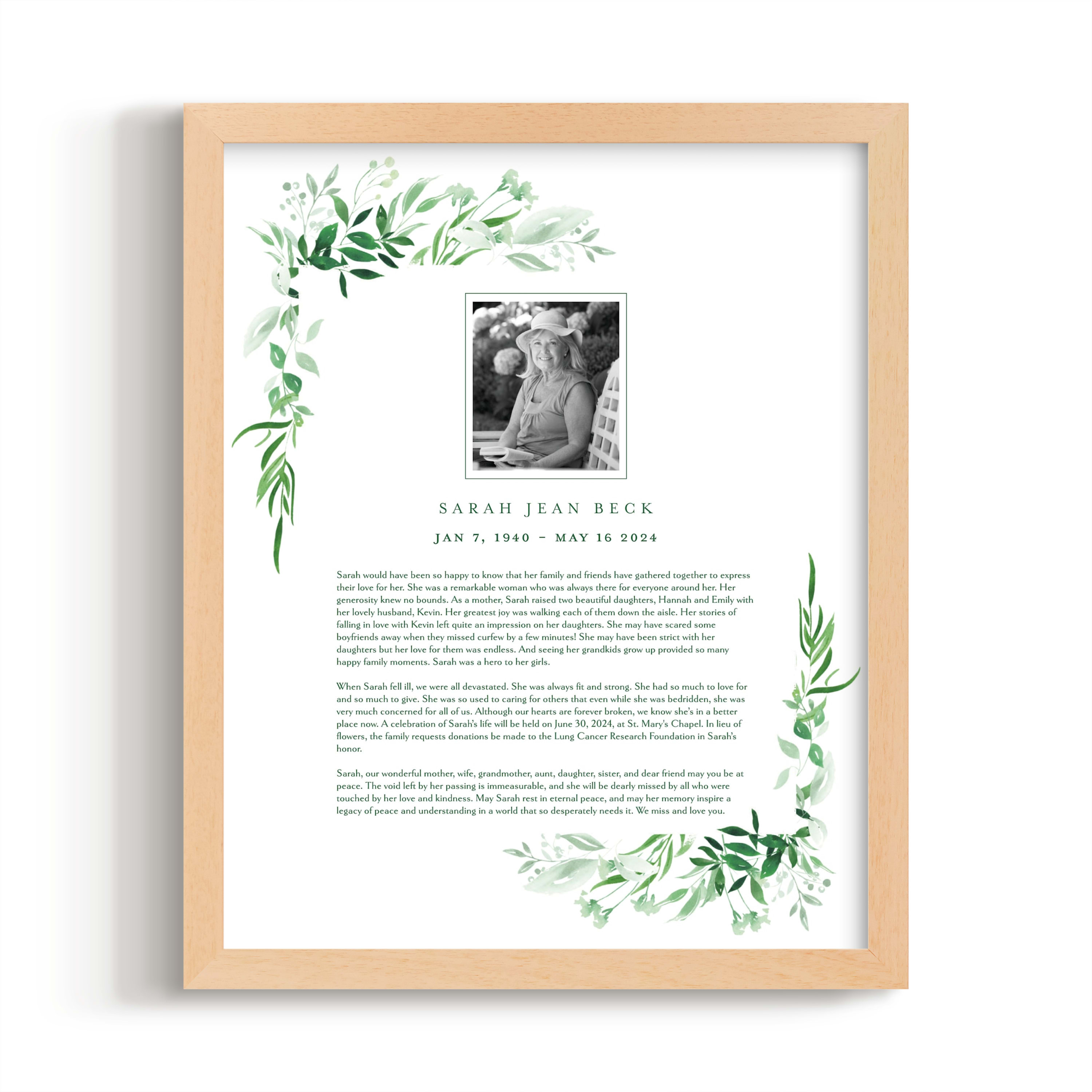 Verdure Obituary Print by Leah Bisch
