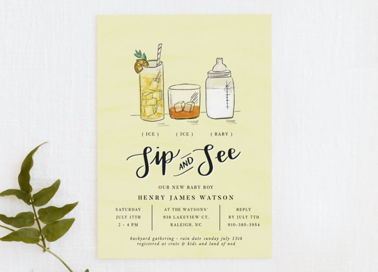 Sip and See Baby Shower Invitation example
