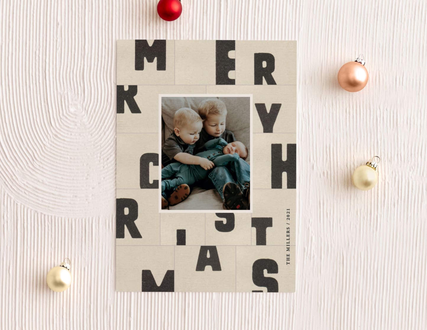 Ink and stone holiday card trend