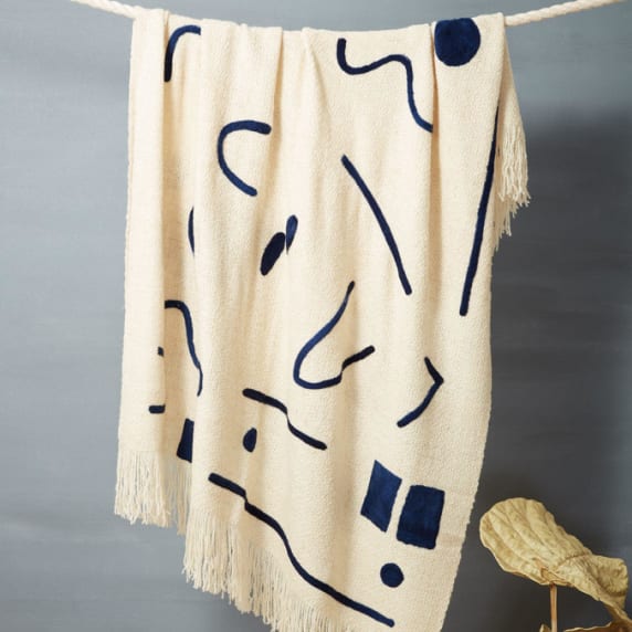 Abstract Throw Indigo Blankets And Throws