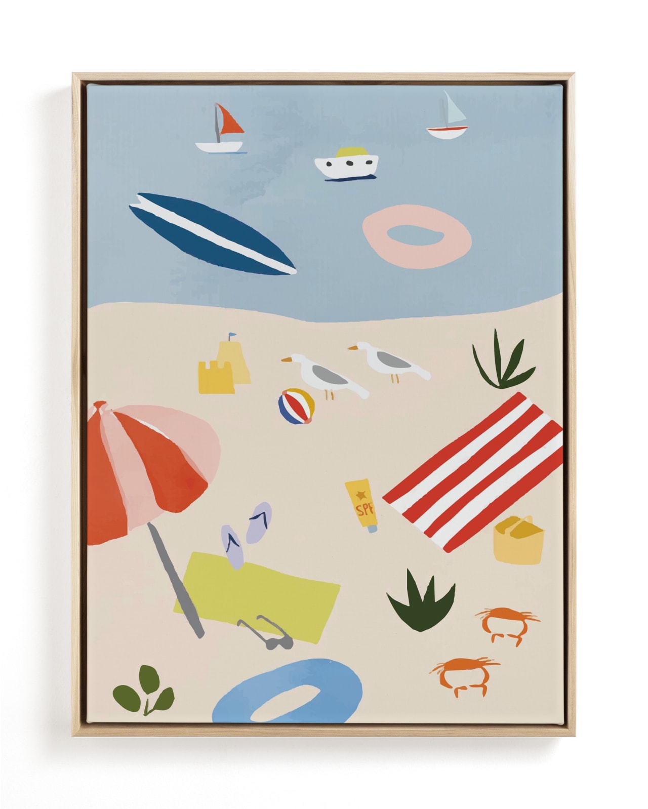 Beach Day Scene Children’s Art Print