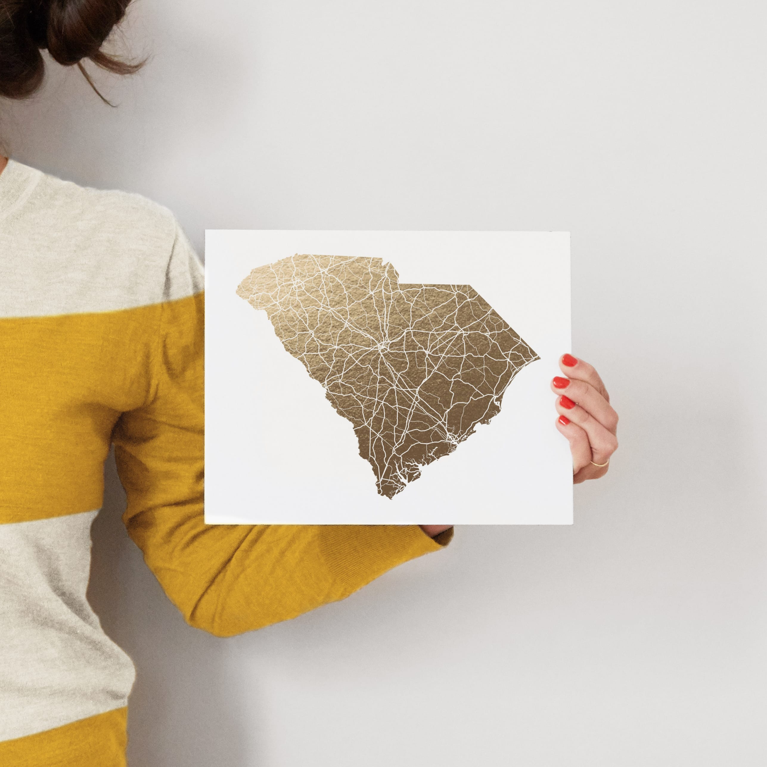 South Carolina Map Foil-Pressed Wall Art by GeekInk Design | Minted