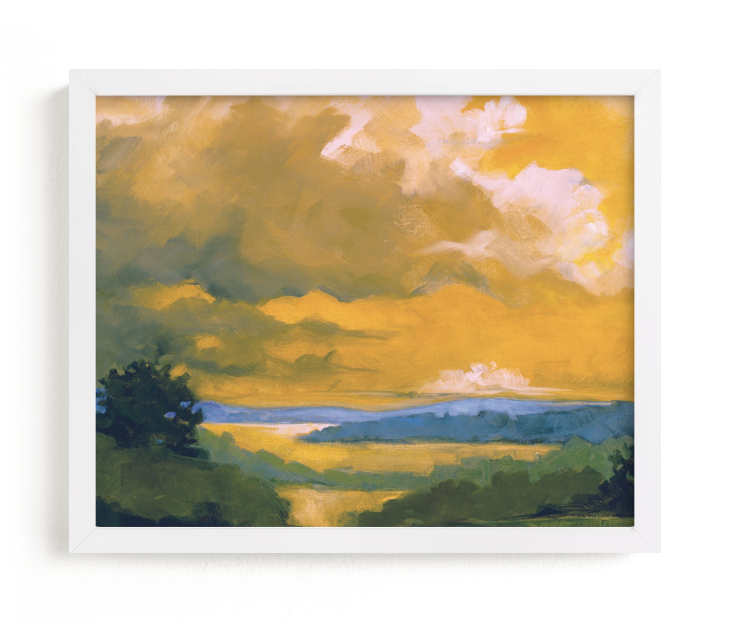 "Orange Lake" - Limited Edition Art Print by Stephanie Goos Johnson in beautiful frame options and a variety of sizes.