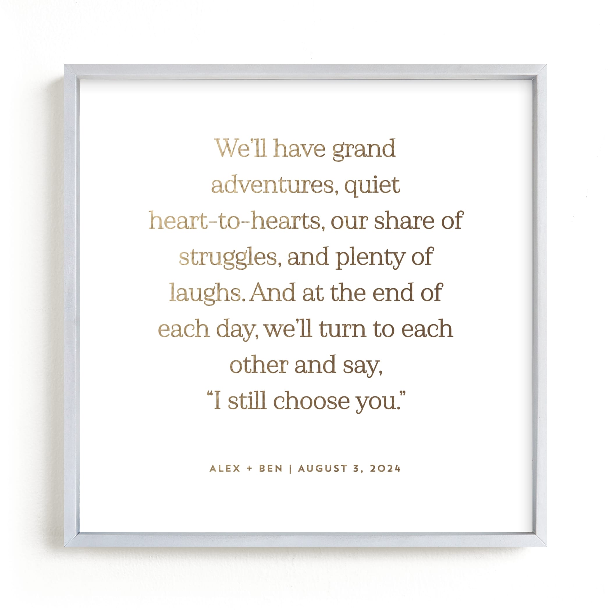 Your Vows as a Foil Art PrintbyMinted