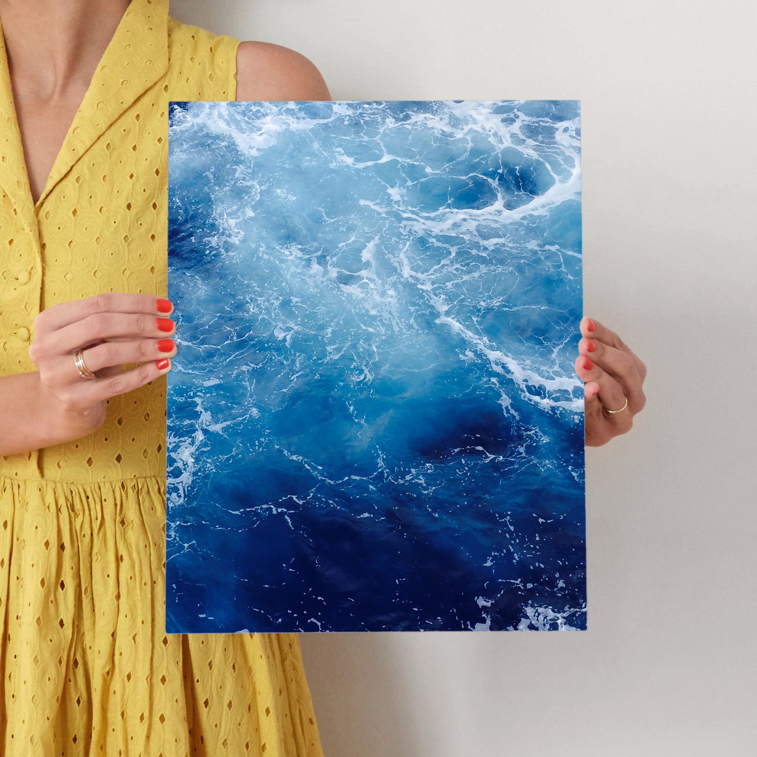 Waving Blue Wall Art Prints by CaroleeXpressions Minted