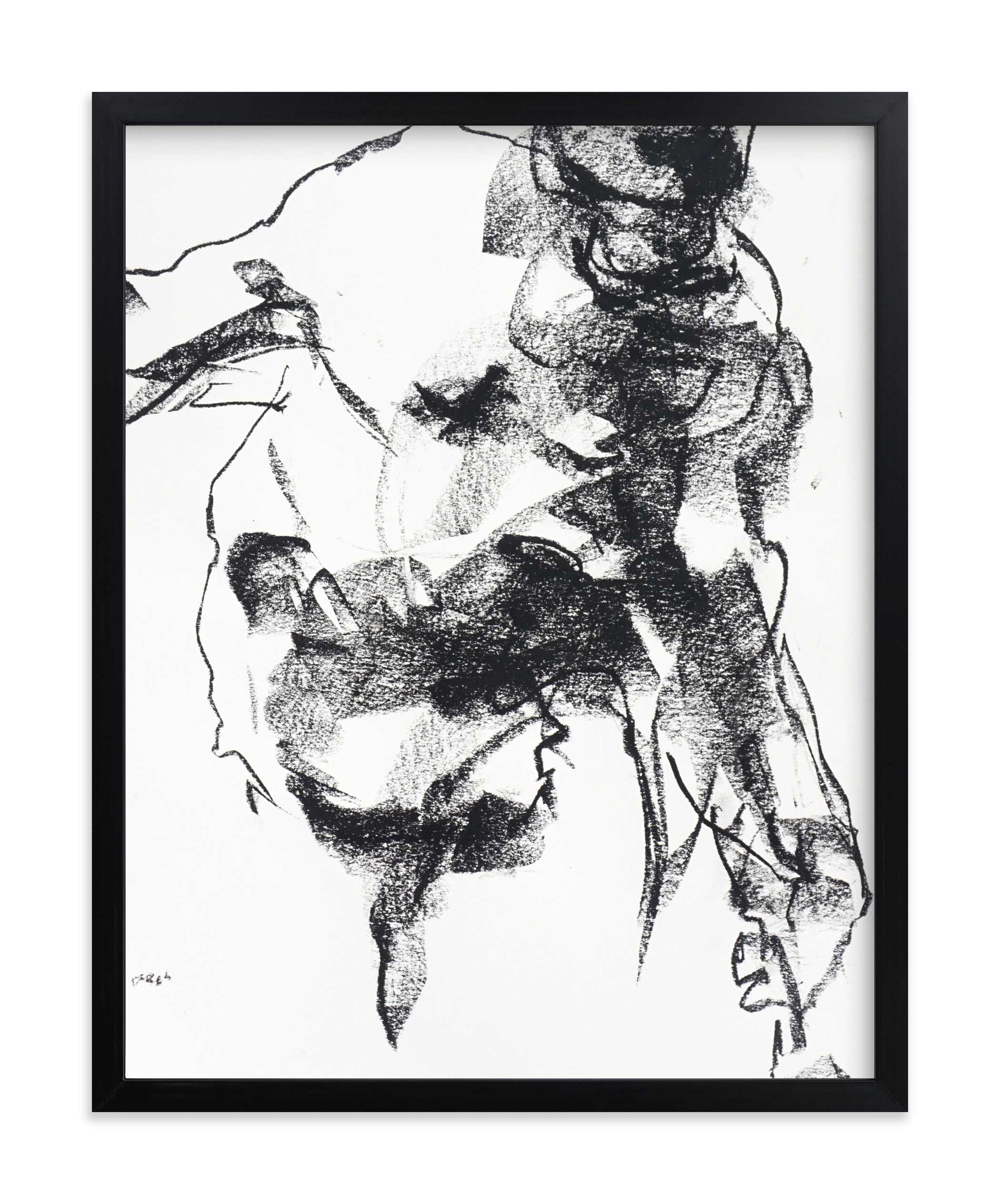 "Drawing 264 - Gesturing Man" - Limited Edition Art Print by Derek overfield in beautiful frame options and a variety of sizes.