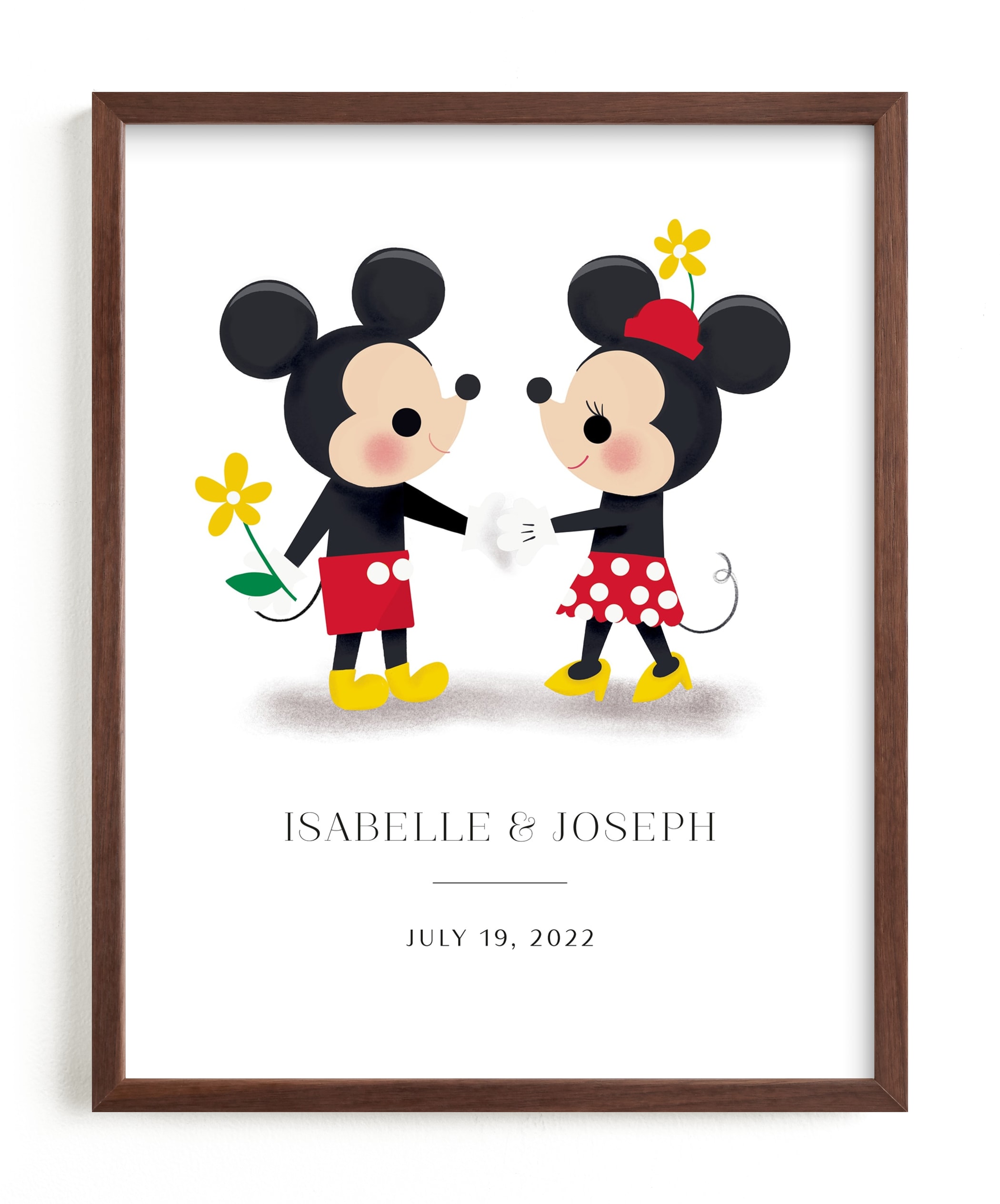 Mickey loves Minnie Custom Art Print