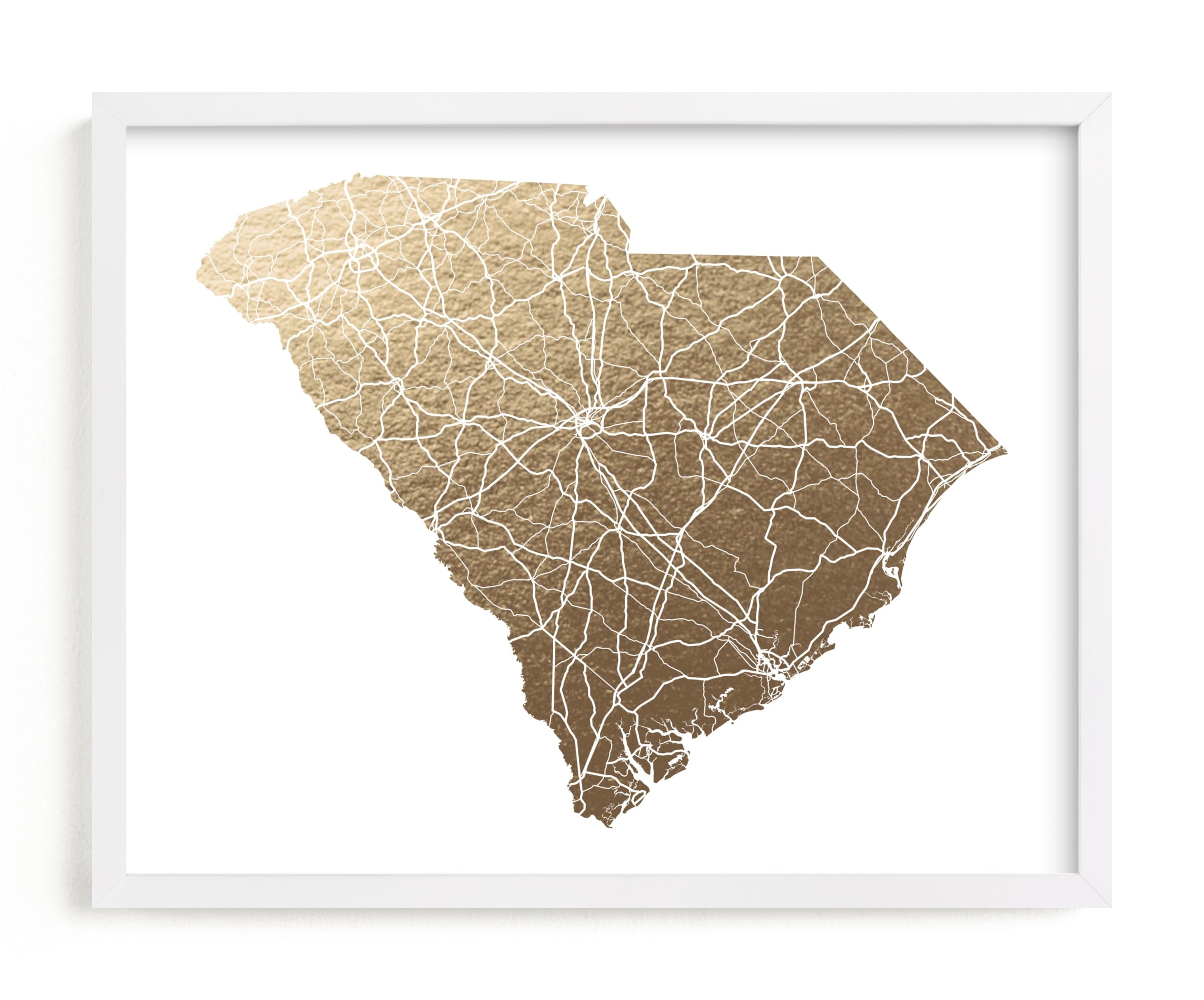 South Carolina Map FoilPressed Wall Art by GeekInk Design Minted