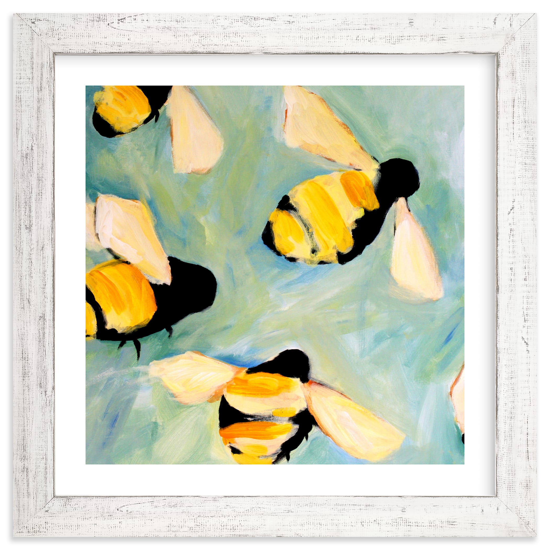 Happy Bees Wall Art Prints by claire whitehead Minted