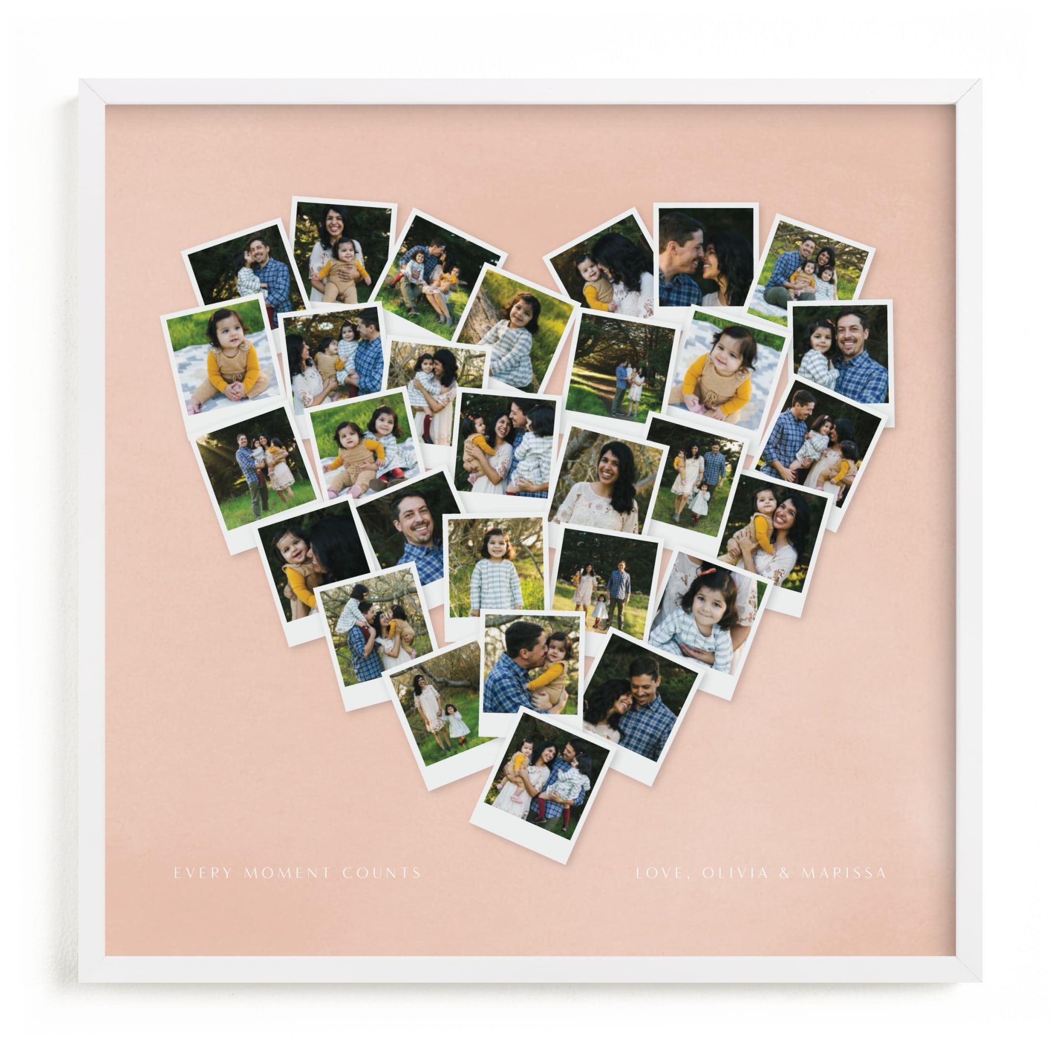Painted Hues Heart Snapshot Mix® Warm Custom Photo Art Print