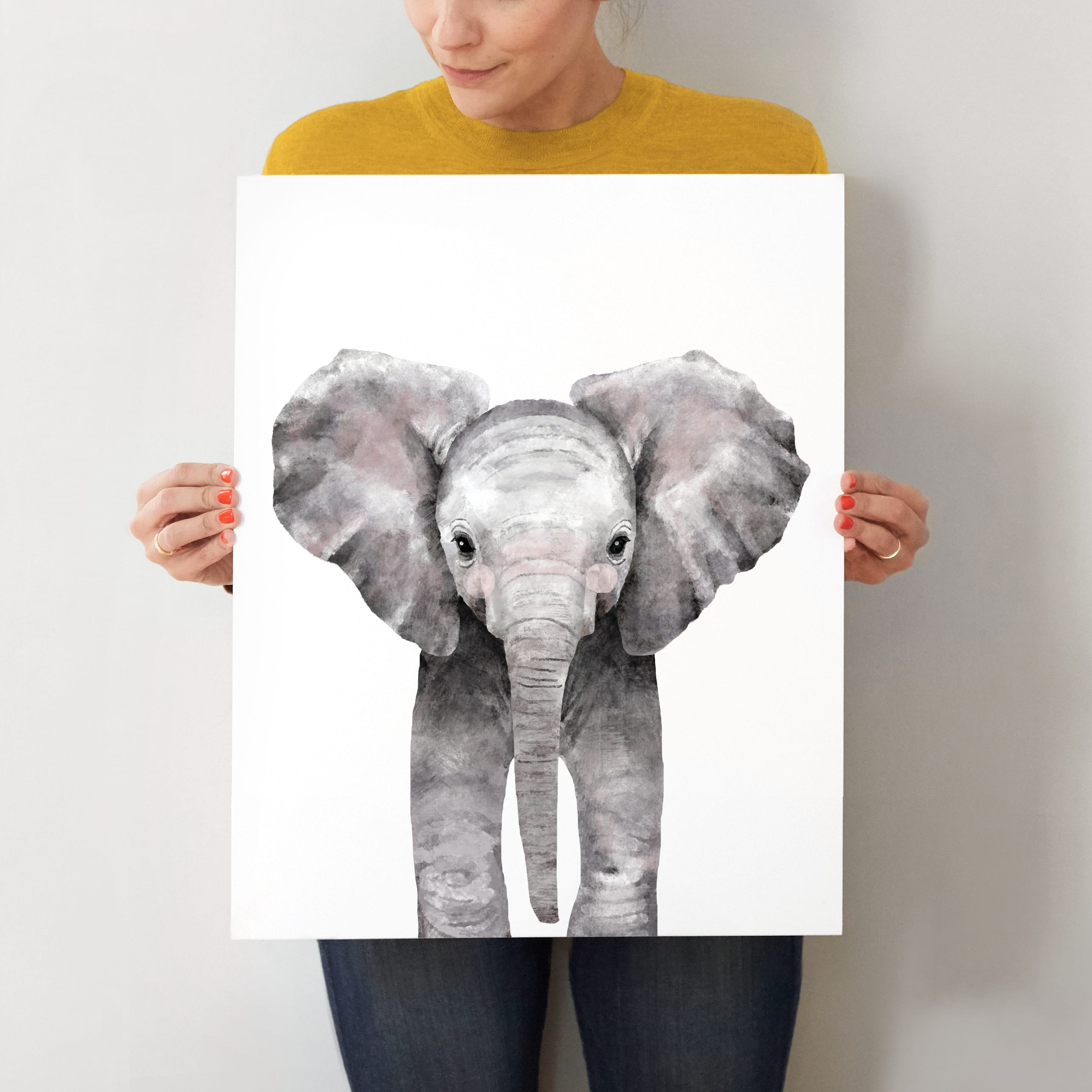 elephant Nursery print,Girls Print Elephant WALL Print VARIOUS SIZES,Wall Print 