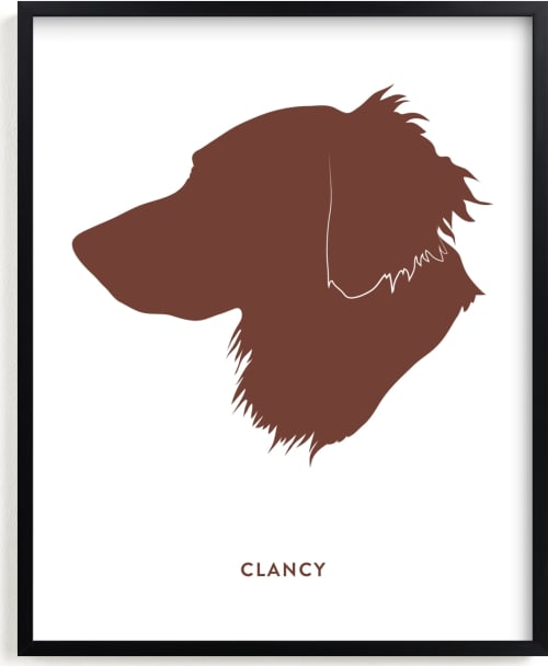 This is a brown silhouette art by Minted called Custom Pet Silhouette Art.