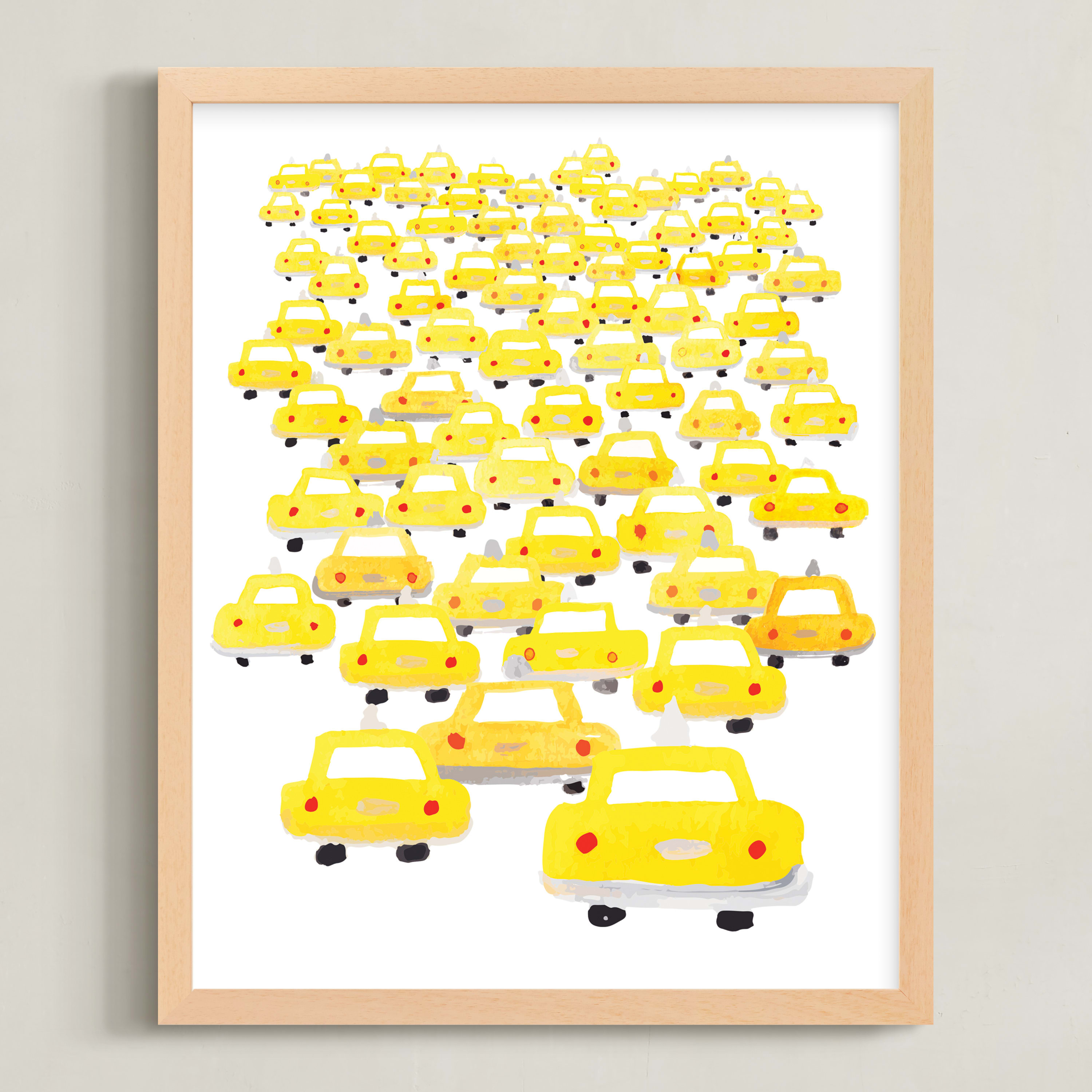 Taxis in Traffic Children's Art Print
