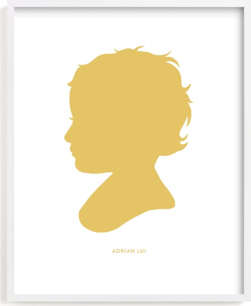 This is a yellow silhouette art by Minted called Custom Silhouette Art.