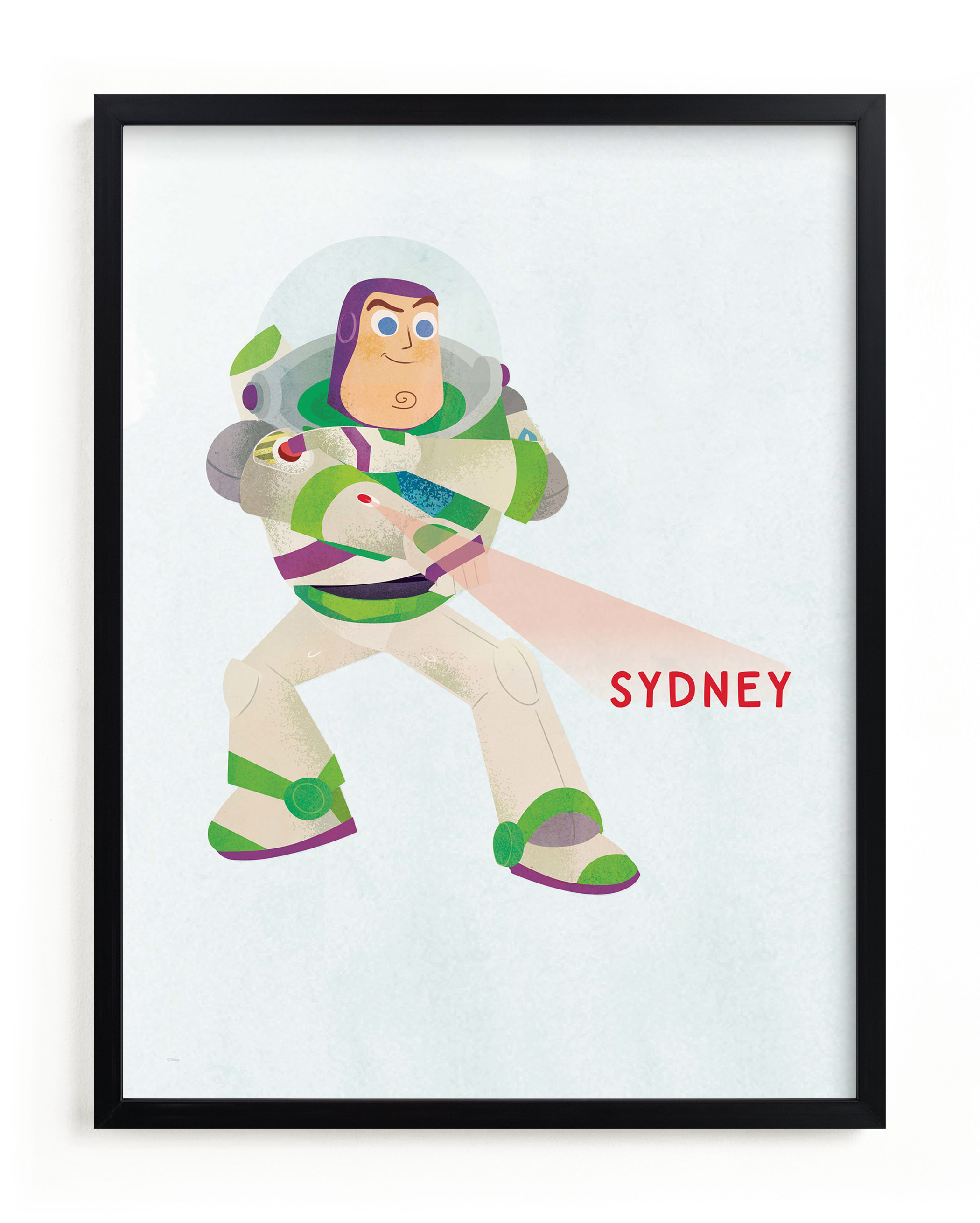 "Buzz's Laser" - Disney Children's Custom Art Print by Lori Wemple in beautiful frame options and a variety of sizes.