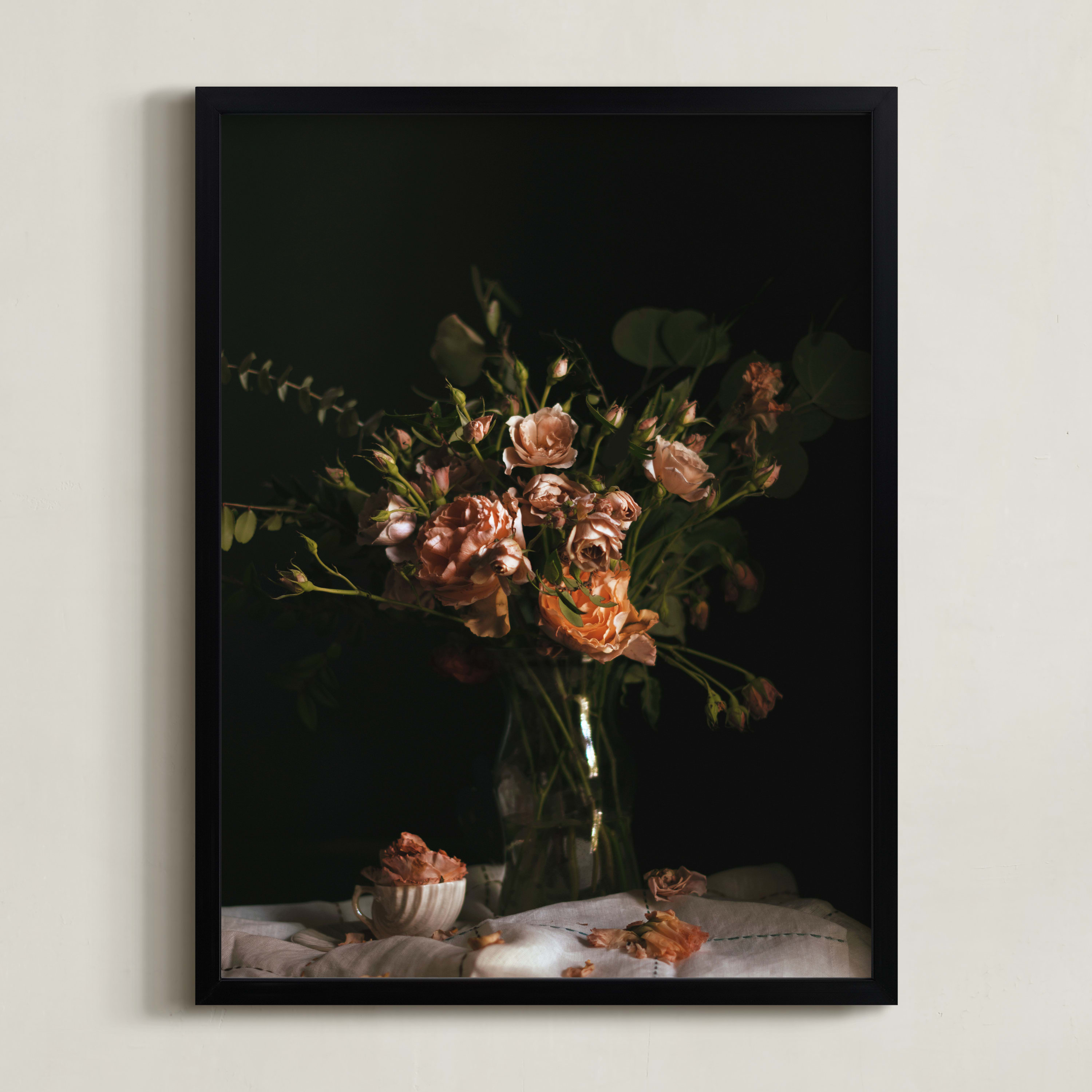 Moody Floral Still Life Wall Art Print