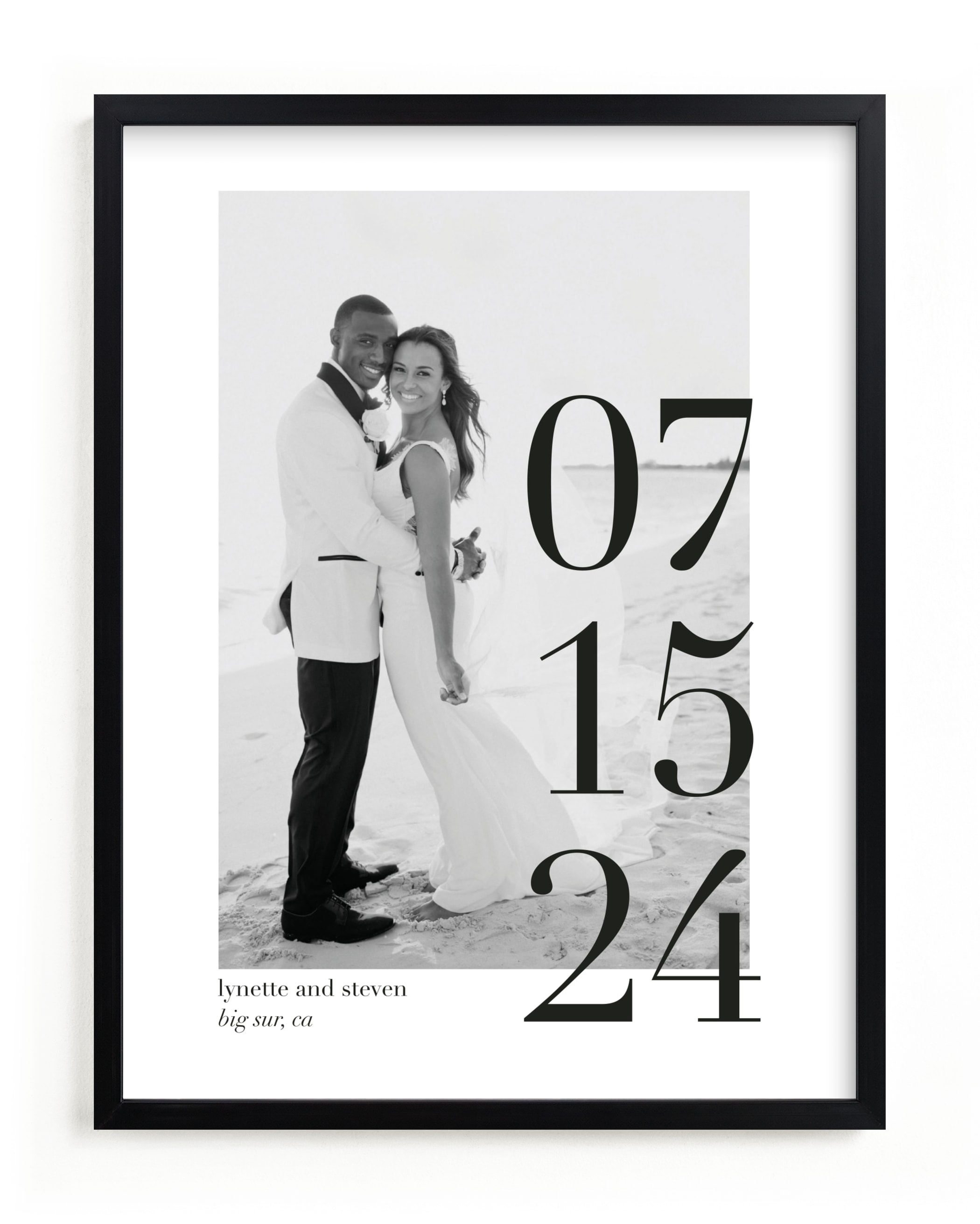 Big Date custom photo art in Noir with Rich Black Wood frame by Minted