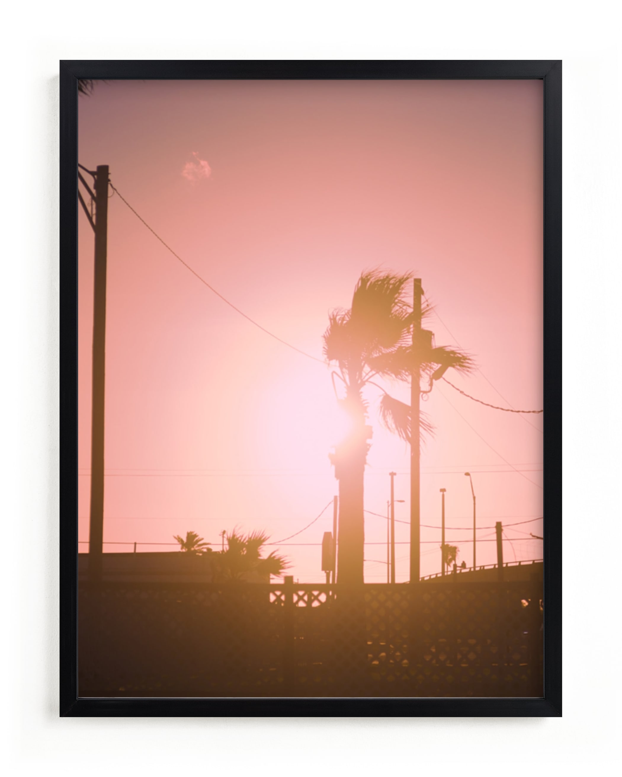 "Pink Palm" - Limited Edition Art Print by Erin Beutel in beautiful frame options and a variety of sizes.