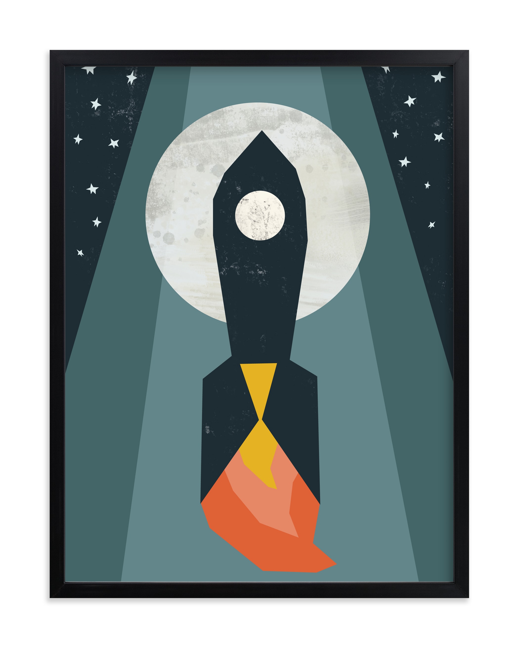Rocket to the Moon Children's Art Print